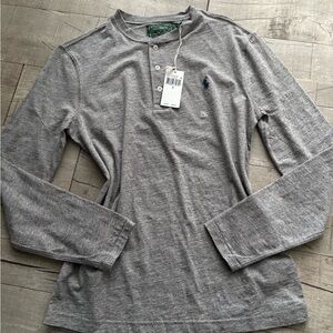 Ralph Lauren Polo Country Gray Long Sleeve Henley